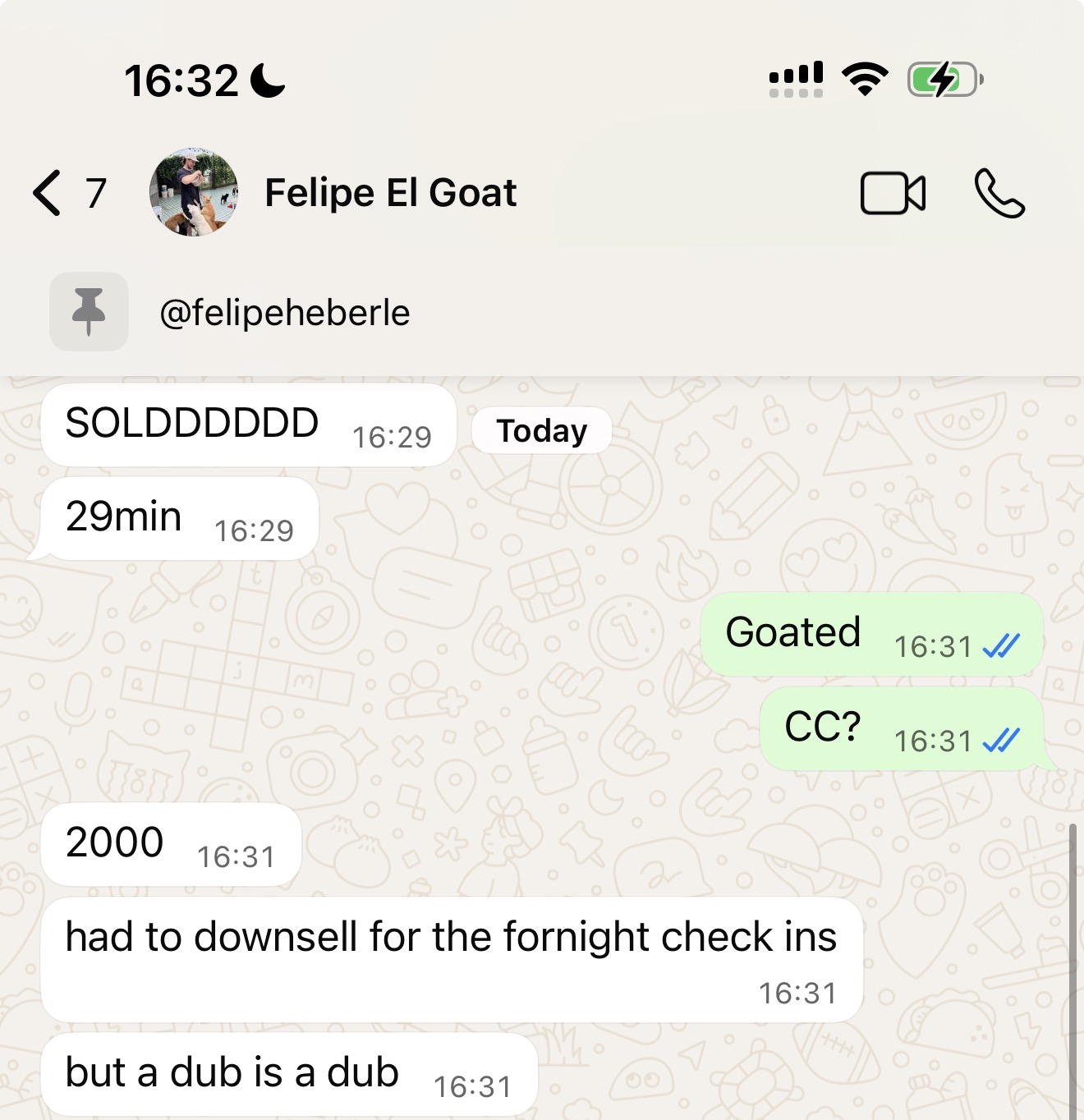 Felipe - $2,000 cc collected